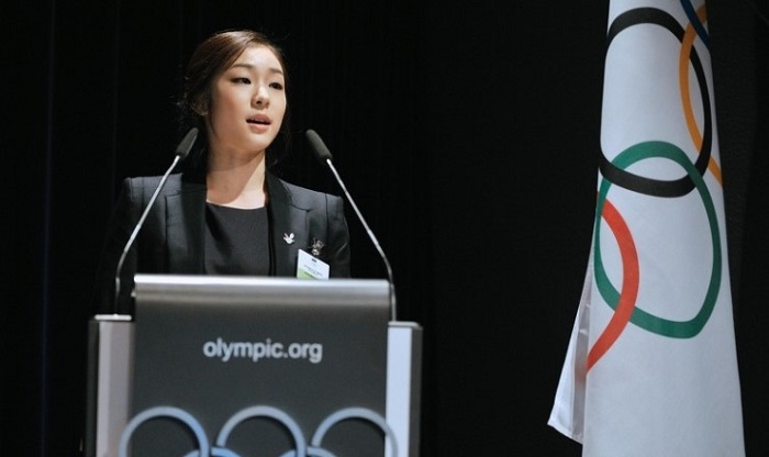 '피겨퀸' 김연아가 IOC에서 평창 동계올림픽 관련 연설을 하고 있다. <출처=IOC 홈페이지>