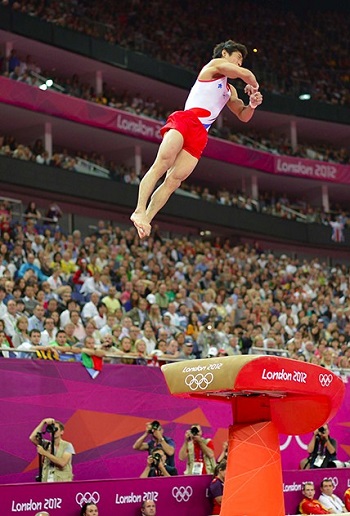 런던올림픽에서 도마 연기를 펼치는 양학선. <출처=worldofgymnastics.net>