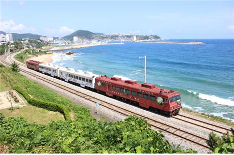 동해안을 달리는 코레일 열차(사진=코레일 제공)