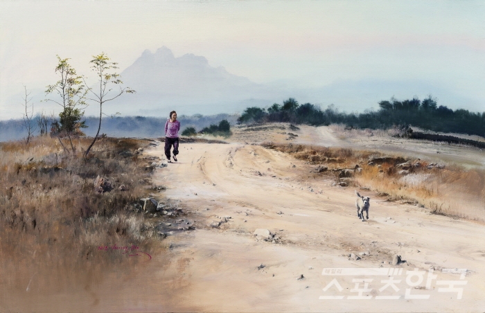 북한산 가는길_2018. 100x65cm. oil on canvas