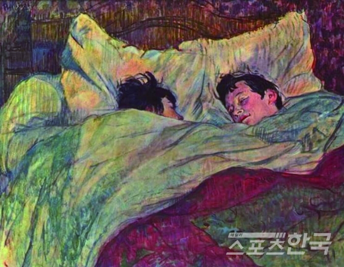 앙리 드 툴루즈 로트렉, <침대>, 54x70.5cm, 마분지에 유채, 1892, 오르세 미술관