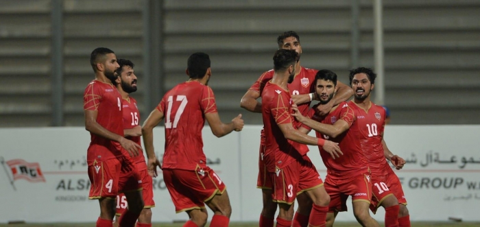 16일(한국시간) 이란과 월드컵 2차 예선 조별리그 3차전 경기에서 선제골을 성공시키고 세레머니를 하고 있는 바레인 선수들. (사진=아시아축구연맹 제공)