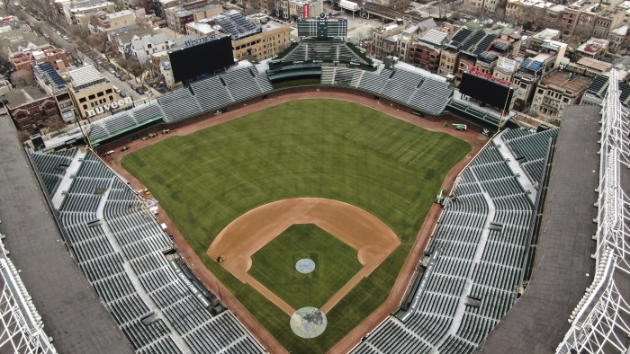 MLB 시즌 개막을 기다리는 시카고 컵스의 홈구장 리글리 필드 (사진 = 연합뉴스)