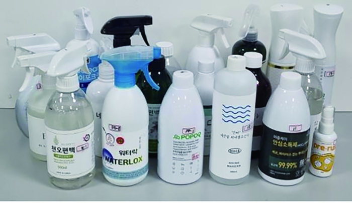 소비자원의 살균력 시험검사 및 표시·광고 실태 조사에 쓰인 제품들