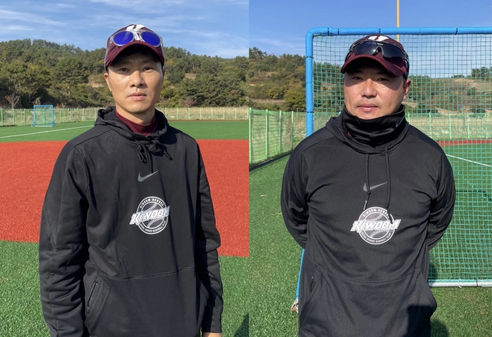 (왼쪽부터) 김일경 코치, 박재상 코치 / 사진=키움 히어로즈