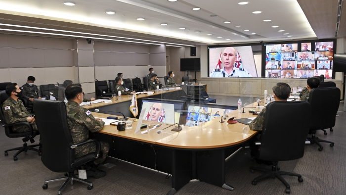 태평양 공군지휘관 화상회의 모습