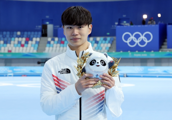 2022 베이징 동계올림픽 남자 1500m에서 동메달을 차지한 스피드스케이팅 대표 김민석. (사진=연합뉴스)