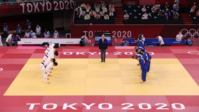 지난 2021년 열린 도쿄올림픽 유도 최초의 올림픽 혼합 단체전 일본과 독일 선수들 (사진=국제올림픽 위원회)