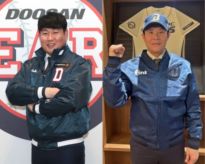FA 이적으로 유니폼을 바꿔 입은 양의지(왼쪽)와 박세혁. (사진=각 구단)