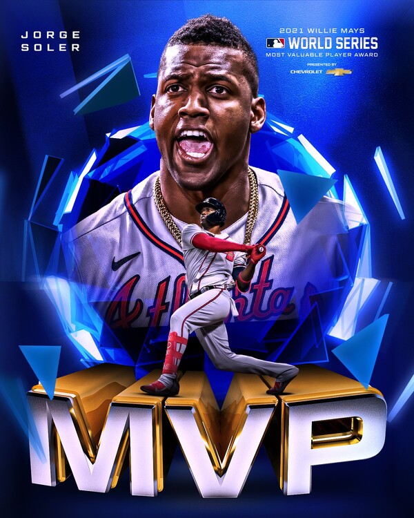 2021년 월드 시리즈 윌리 메이스 상(MVP)을 수상한 애틀랜타 브레이브스 호르헤 솔레어. (사진=MLB 공식 X(구 트위터) 캡처)