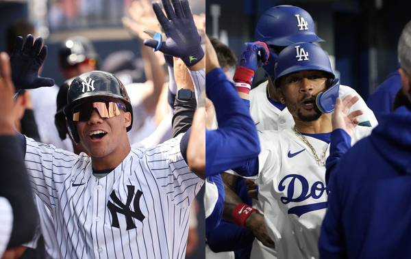 MLB.com이 2024시즌 MVP 수상자로 아메리칸 리그 후안 소토(뉴욕 양키스·왼쪽), 내셔널 리그 무키 베츠(로스앤젤레스 다저스)를 예상했다. (사진=USA투데이·AP/연합뉴스)