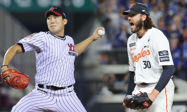 KS 3차전 선발, LG <b>손주영</b> '깜짝' vs 한화 <b>폰세</b> '벼랑 끝 구원' <b>맞대결</b>